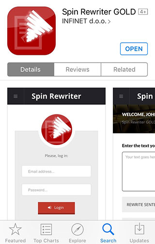 Spin Rewriter's iOS app: Spin Rewriter GOLD