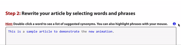 Spin Rewriter on-boarding explainer animation Spin Rewriter on-boarding explainer animation