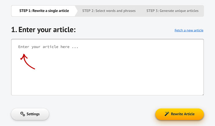 Step 1: Rewrite a Single Article